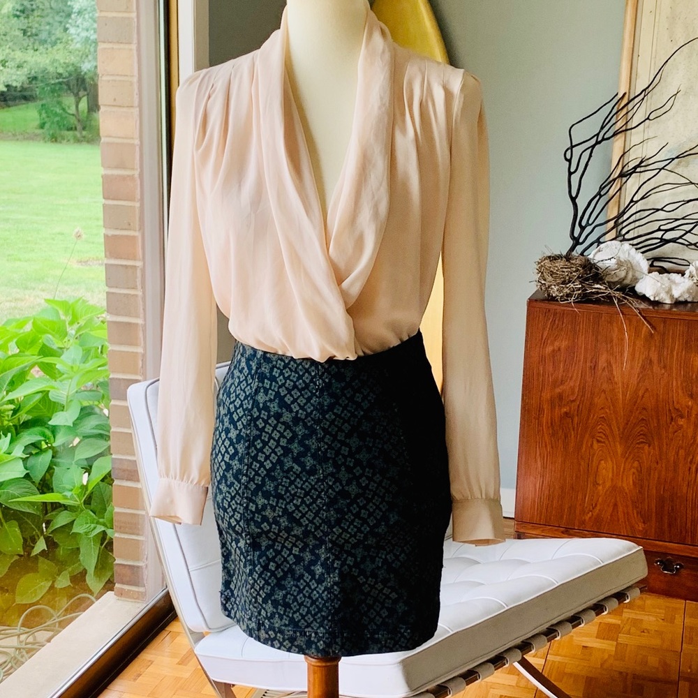Free People Modern Femme Mini Skirt Green/Black 2